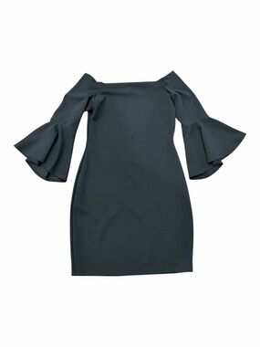 Olivia Matthews Off-Shoulder Black Bell-Sleeve Dress MP